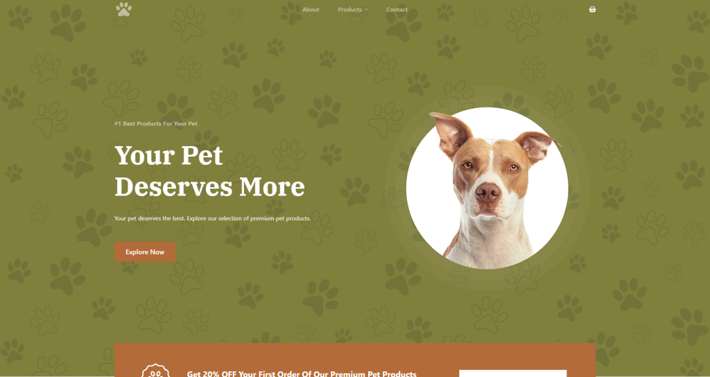 web design portfolio petshop